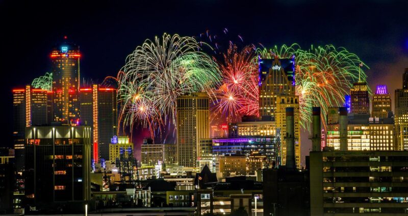 Americas 250th . ORG Website Fireworks Over Detroit River