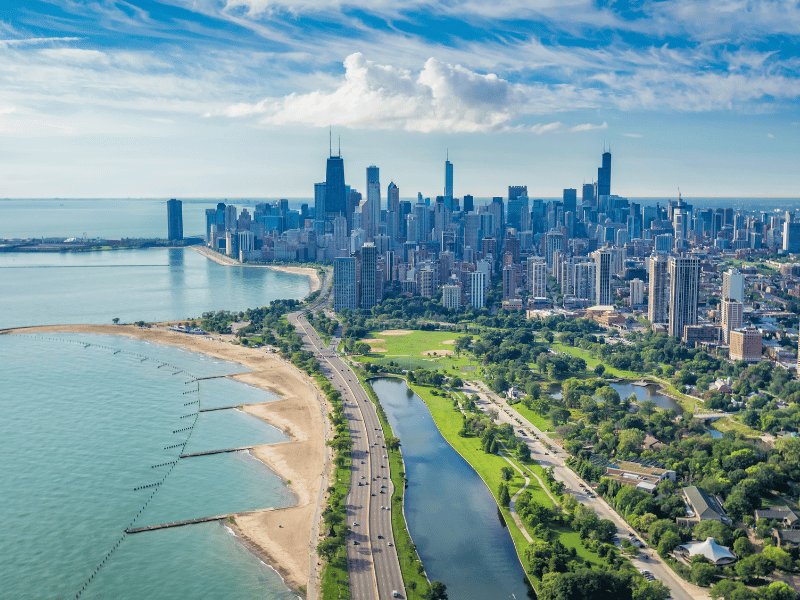 Chicago Summer Skyline Canva By Marchello74