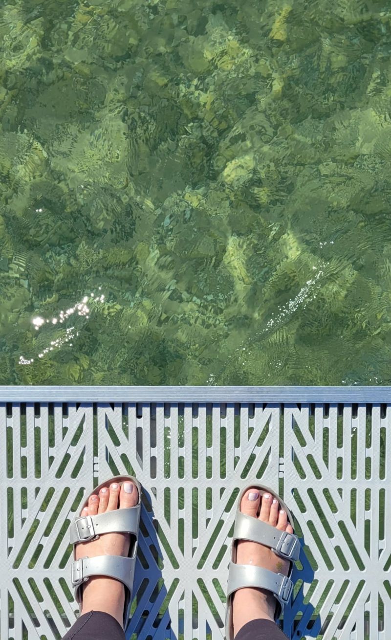 Crystal Lake Looking Down Into Water From Dock Berta Via Rudd