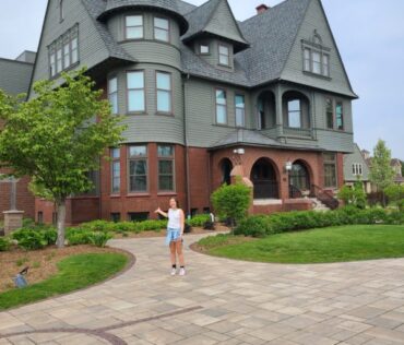 Girl Outside Rahr West Museum Manitowoc WI Rudd