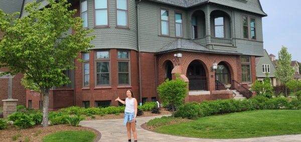 Girl Outside Rahr West Museum Manitowoc WI Rudd