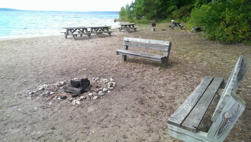 Power Island Fire Pit On Beach Grand Traverse County FB