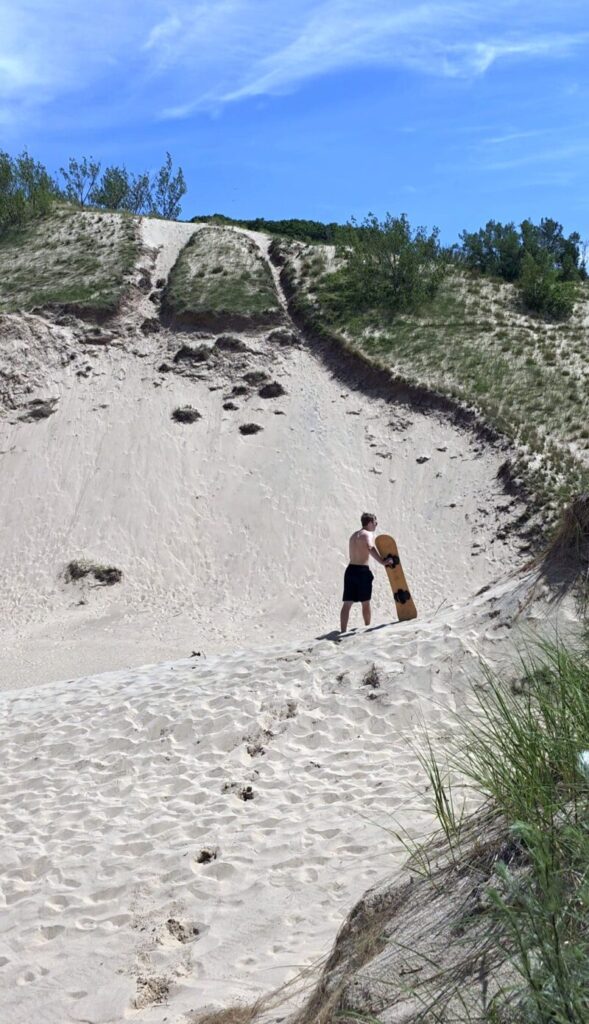 New Buffalo Warren Dunes Sandboarder At Bottom Of Big Dune Ver