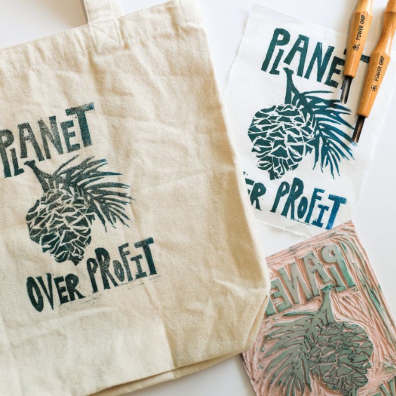 GRAM Adult Workshop Linocut Tote webpage