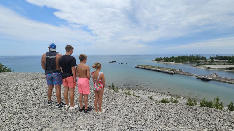 Rockport State Park family looking at pier