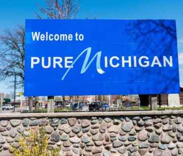welcome to pure michigan sign