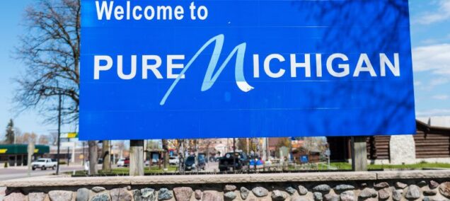 welcome to pure michigan sign
