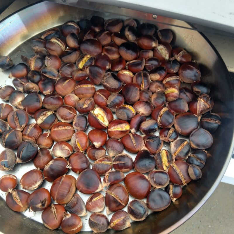 Pan full of Roasted Chestnuts from Lafever Farm