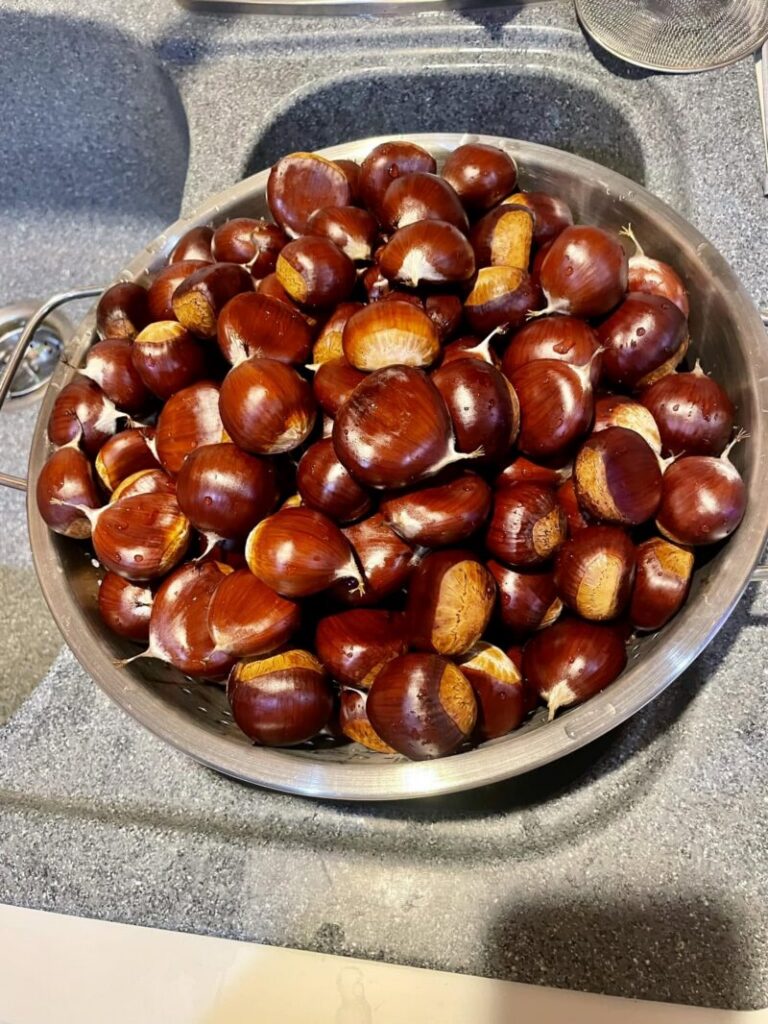 bowl of peeled chestnuts from LaFever Farm